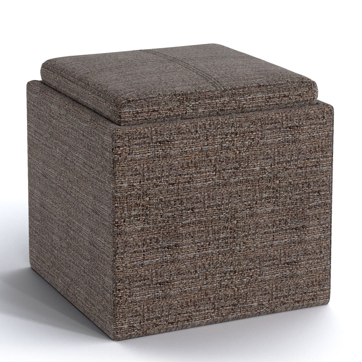 Upholstered Cube Storage Ottoman with Removable Serving Tray - Multiple Colors, photo 3 of 40