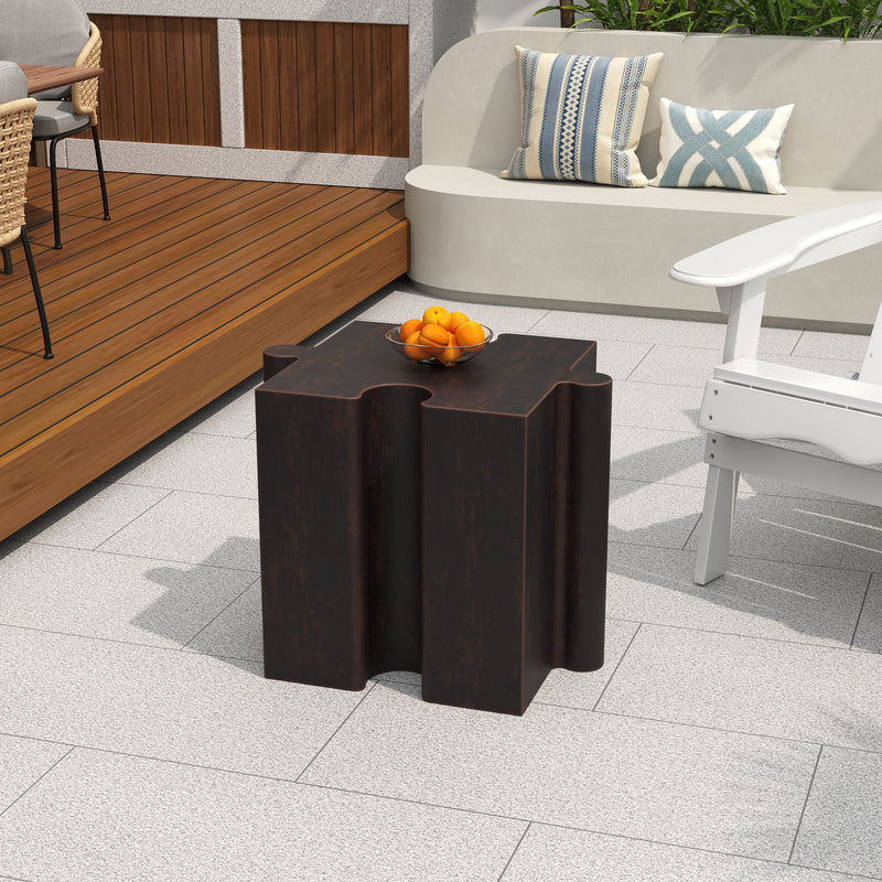 Puzzle Art Side Table, Modular Concave Edge MGO Table by HouseOfZazla