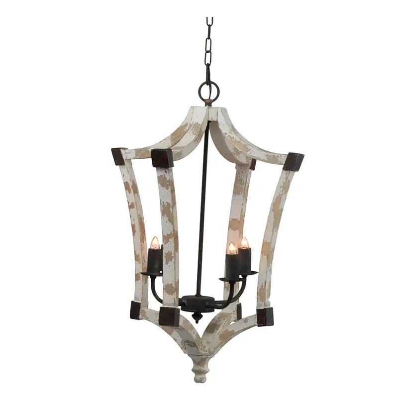 4 Light Chandelier, Hanging Light Fixture With Adjustable Chain For Kitchen, Bulb Not Included - Cream by HouseOfZazla