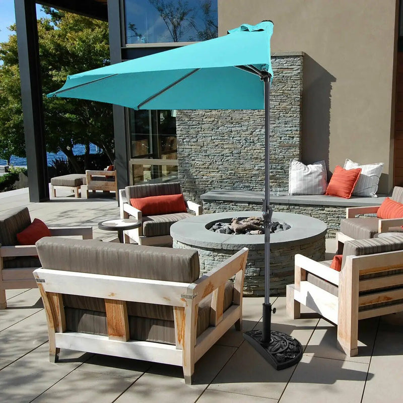 9Ft Patio Bistro Half Round Umbrella by DirectDeals