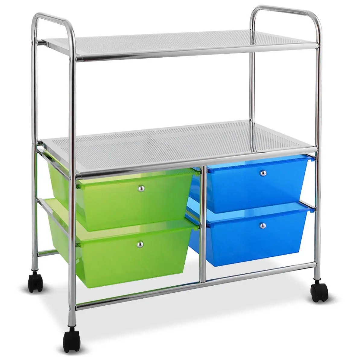 Mobile 4 Drawers Shelves Rolling Storage Cart Rack by DirectDeals
