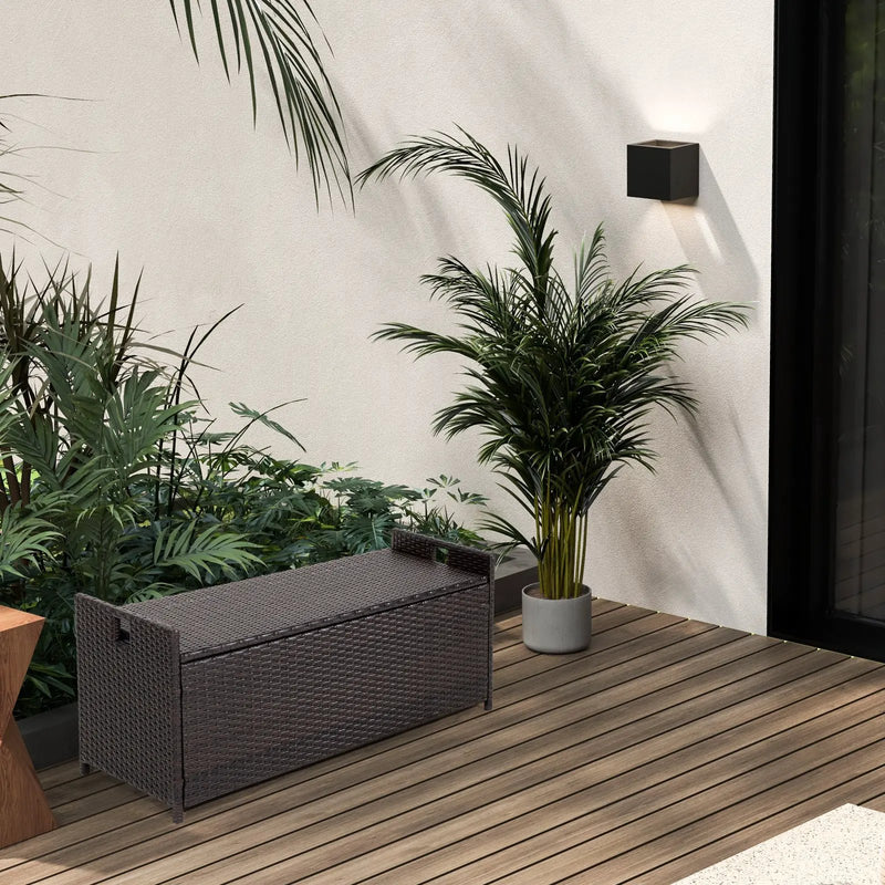 34 Gallon Patio Storage Bench with Seat Cushion and Zippered Liner by DirectDeals