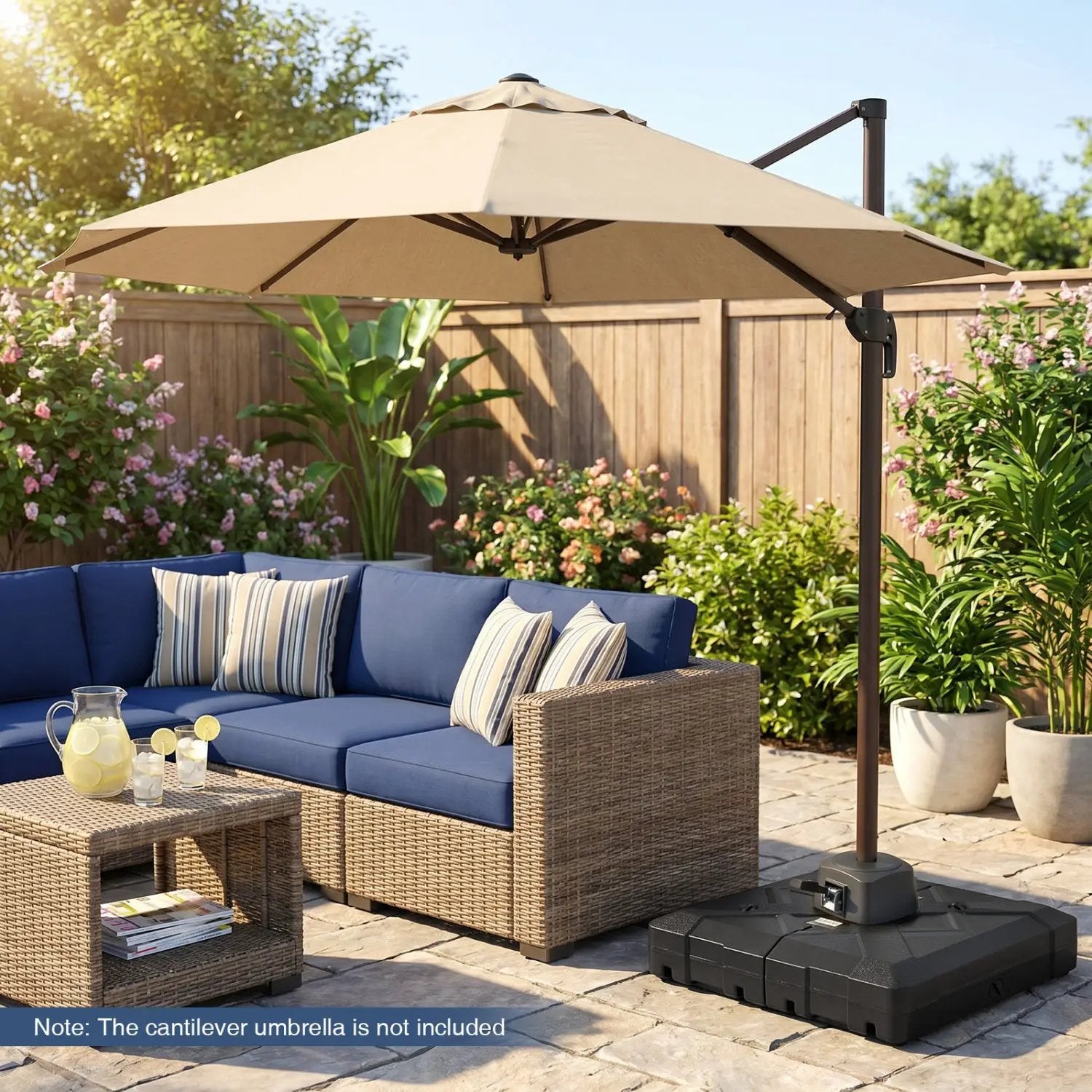 34" x 34" Cantilever Patio Umbrella Base with 4 Wheels by DirectDeals