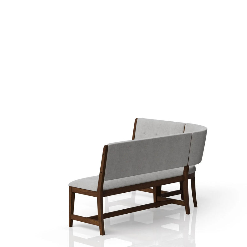 Curved Dining Bench Upholstered Curved Bench - Beige by HouseOfZazla