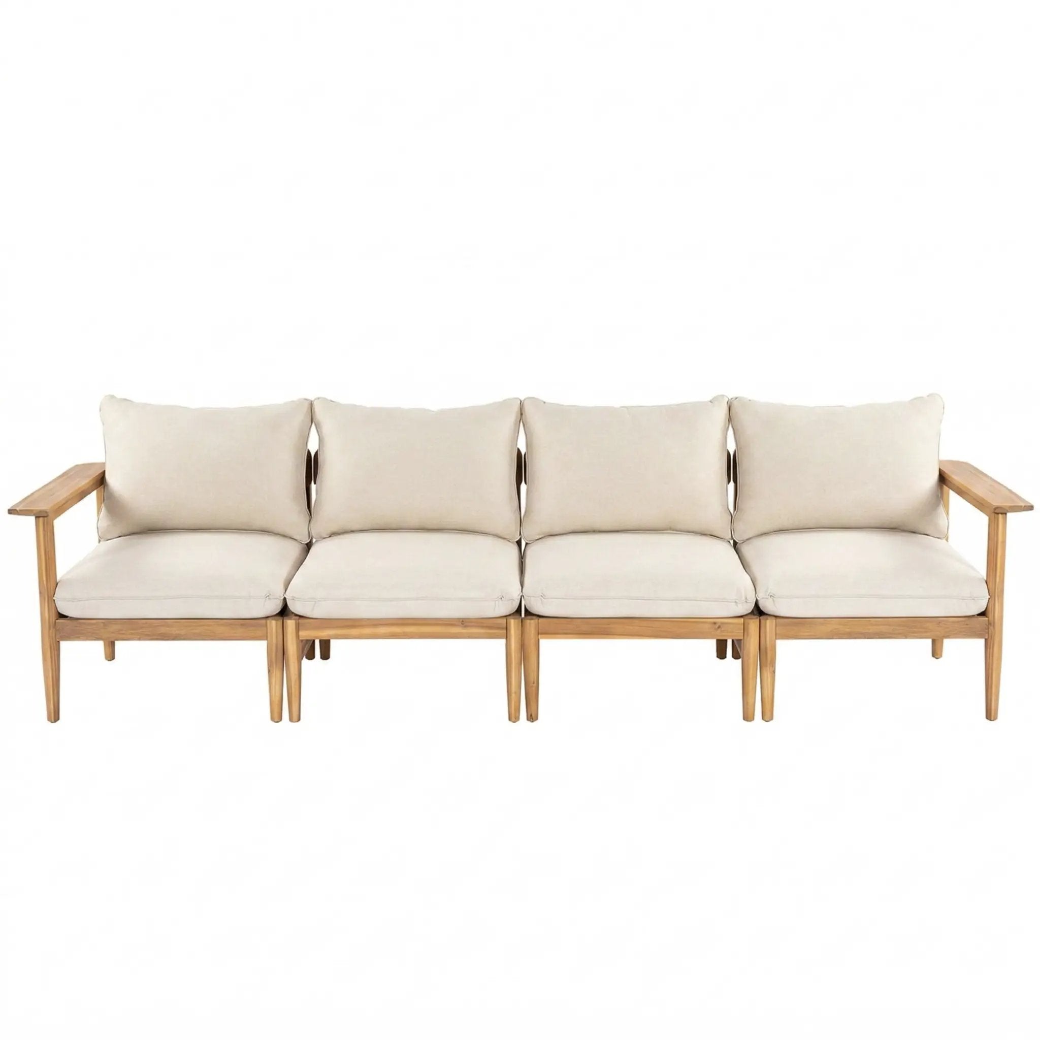 Terassi Outdoor Acacia Wood 4 Seater Sofa by HouseOfZazla
