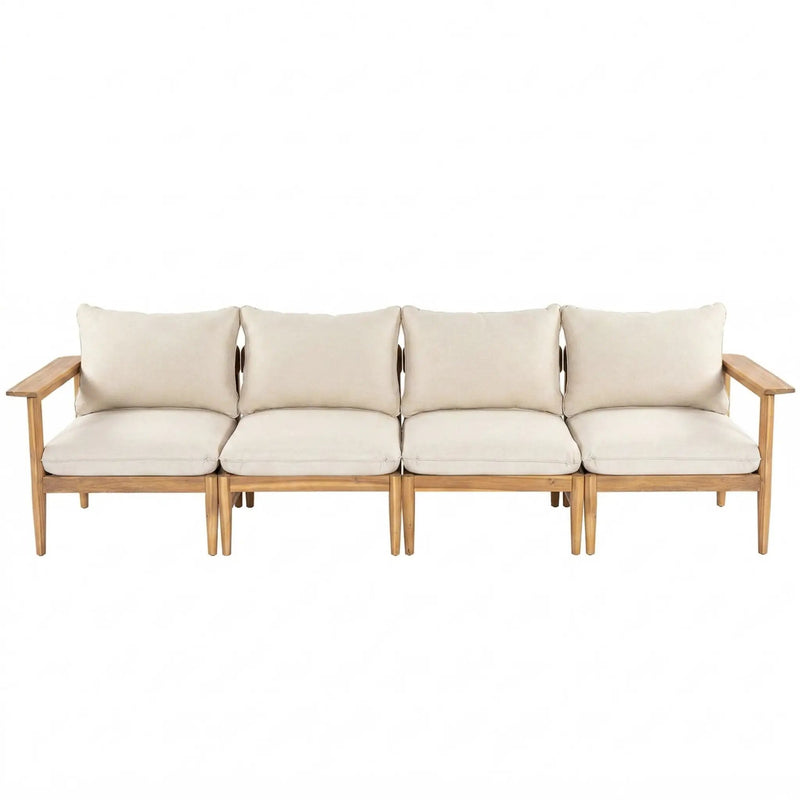 Terassi Outdoor Acacia Wood 4 Seater Sofa by HouseOfZazla