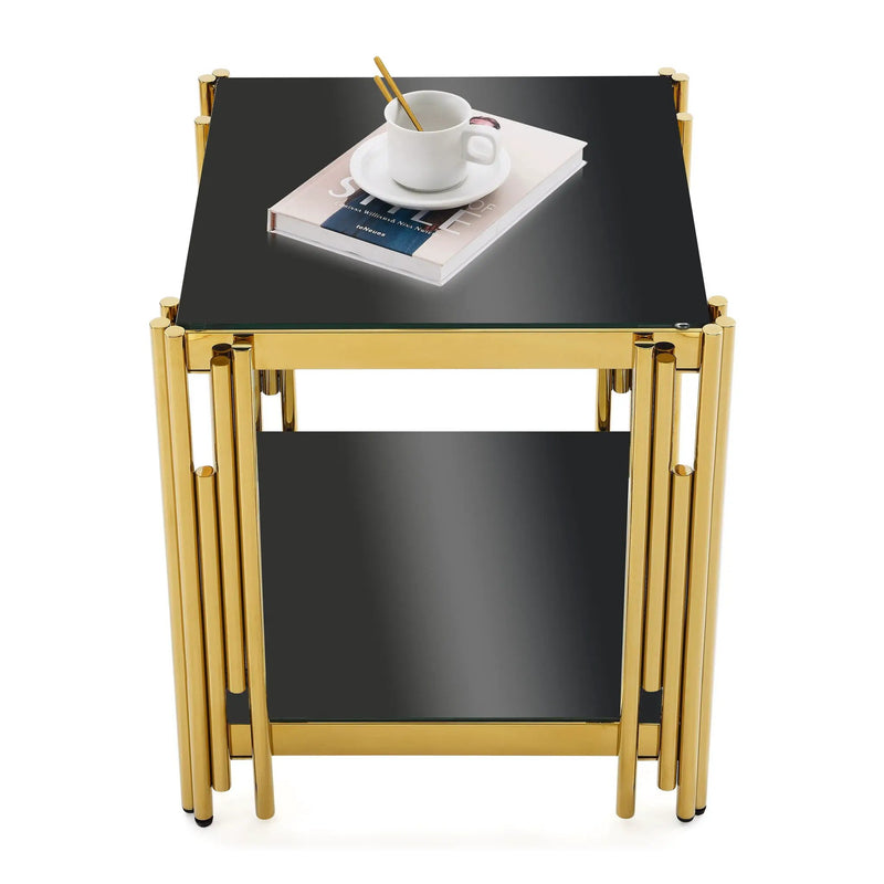 Square End Table With Tempered Glass Top For Living Room by Unique Piece Furniture