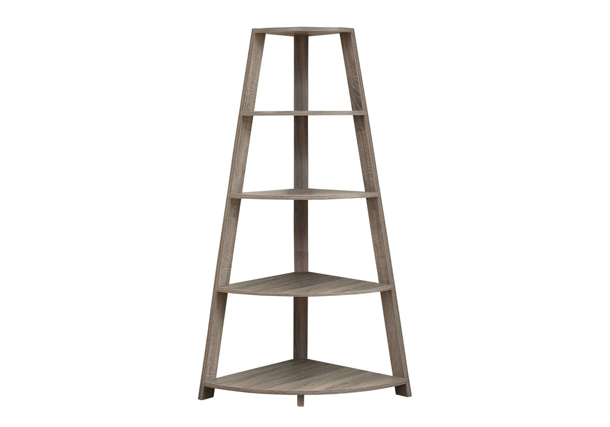 4-Tier Corner Bookshelf with 4 Fixed Shelves - White or Light Brown