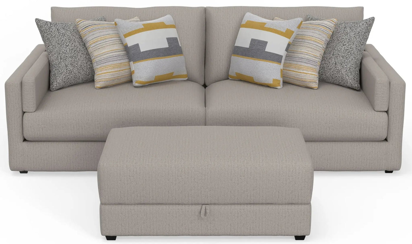Trevor - Extra Deep Oversized Sofa With Included Storage Cocktail Ottoman by Unique Piece Furniture