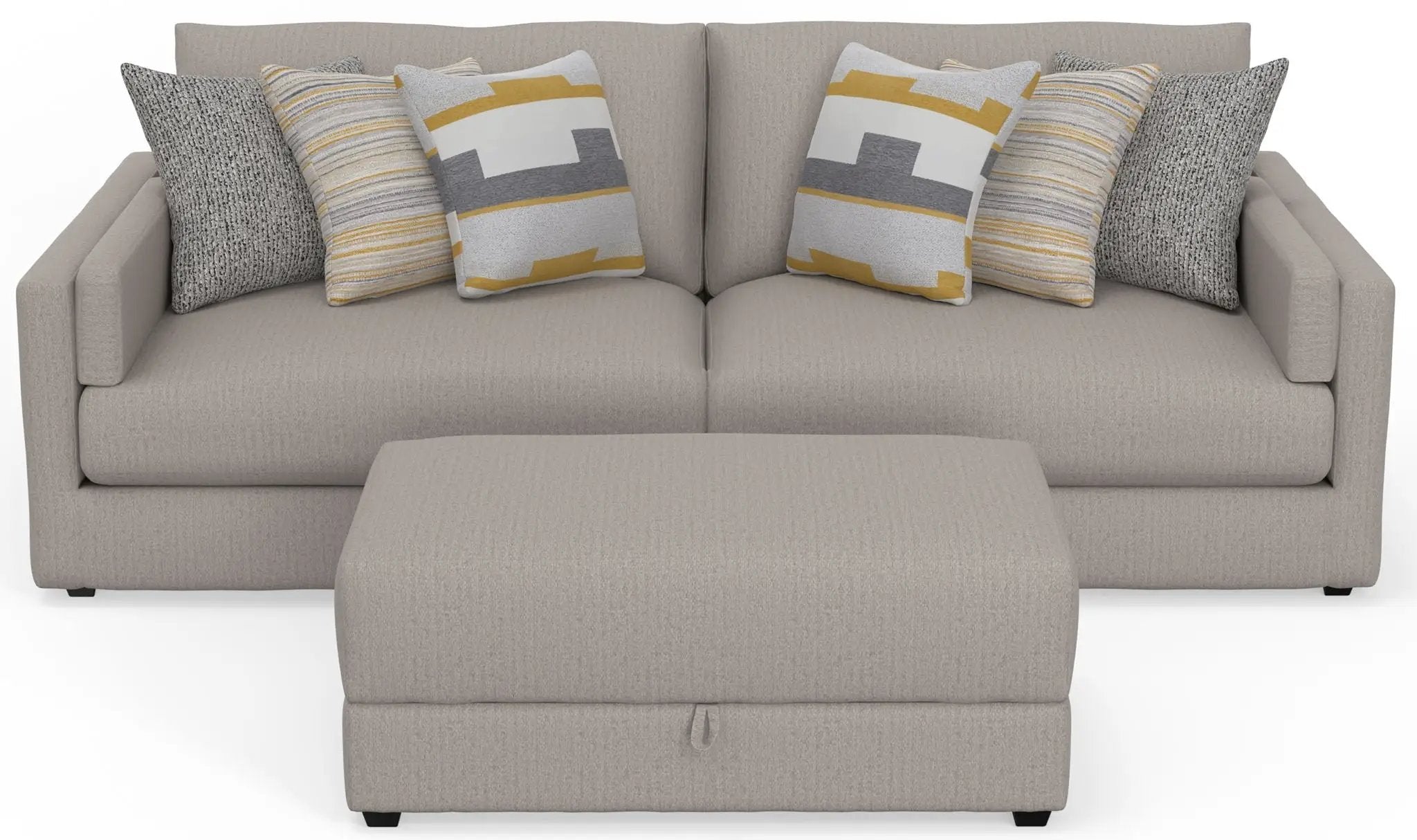 Trevor - Extra Deep Oversized Sofa With Included Storage Cocktail Ottoman by Unique Piece Furniture