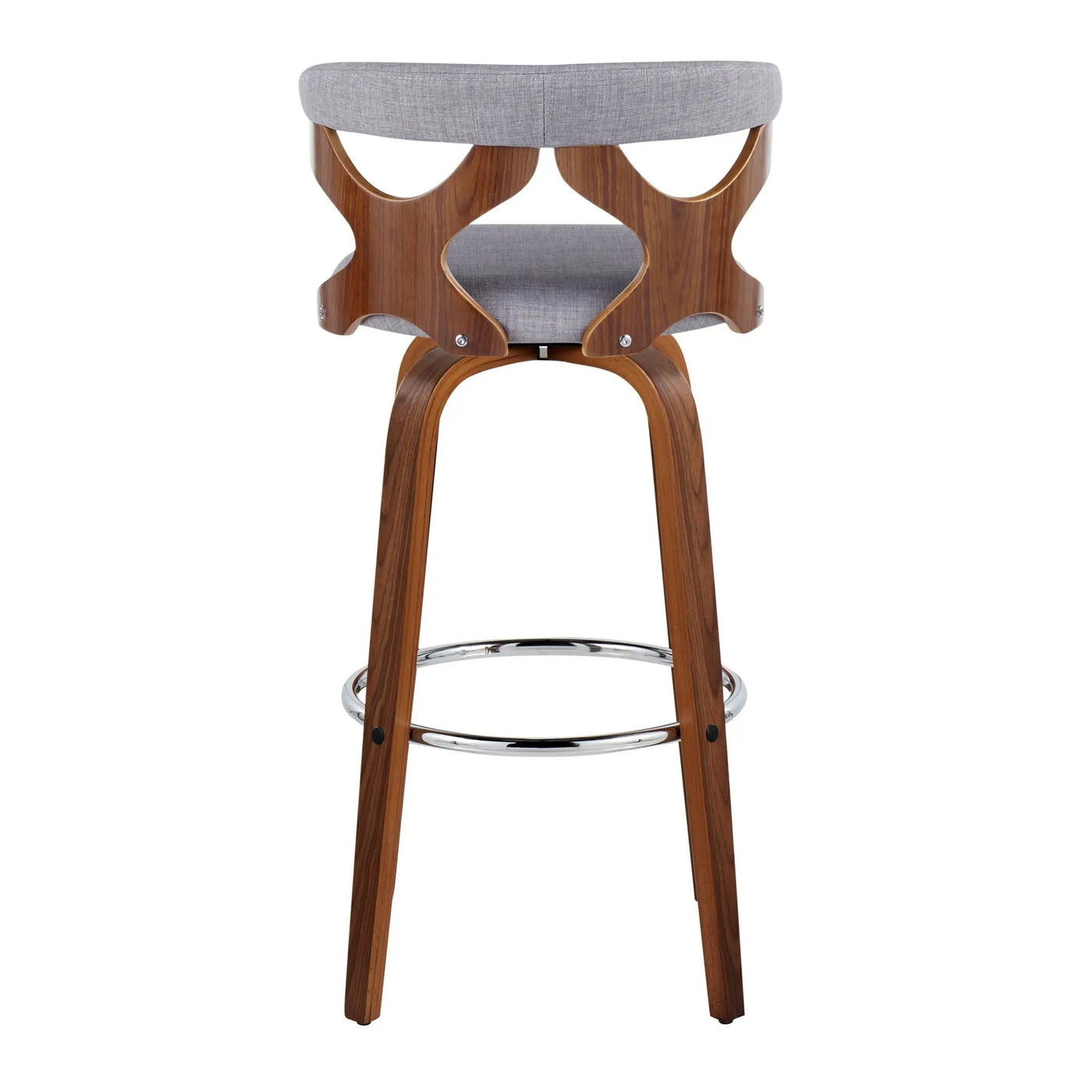 Gardenia - Mid Century Modern Fixed Height Barstool With Swivel With Round Footrest (Set of 2) by HouseOfZazla