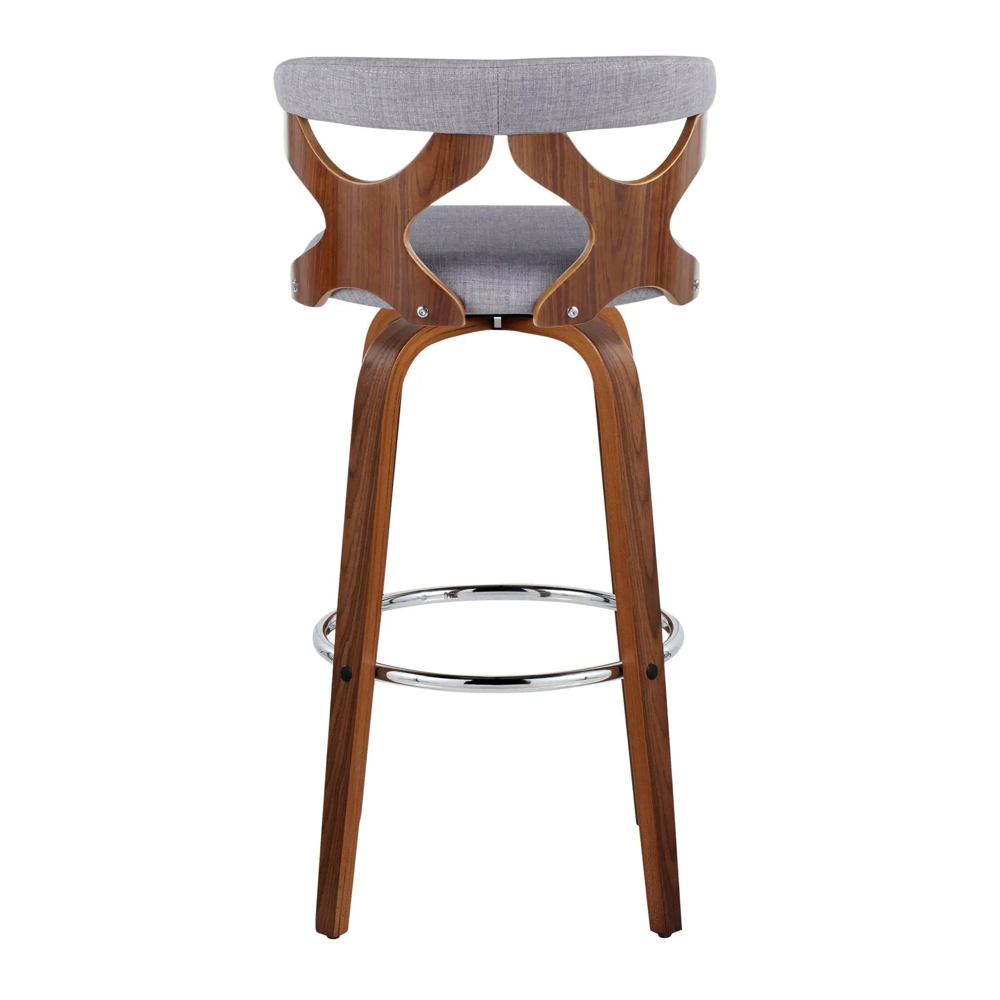 Gardenia - Mid Century Modern Fixed Height Barstool With Swivel With Round Footrest (Set of 2) by Unique Piece Furniture