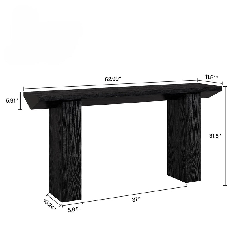 Extra Long Narrow Console Table For Entryway & Hallway - Black / White Print by HouseOfZazla