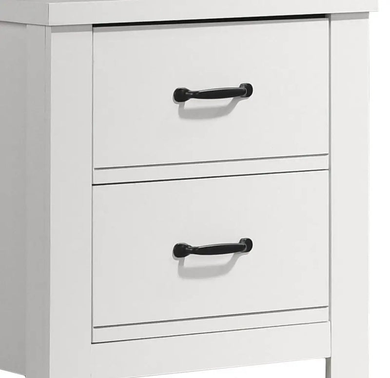 Cassini - 2 Drawer Nightstand Bedside Table - White by HouseOfZazla