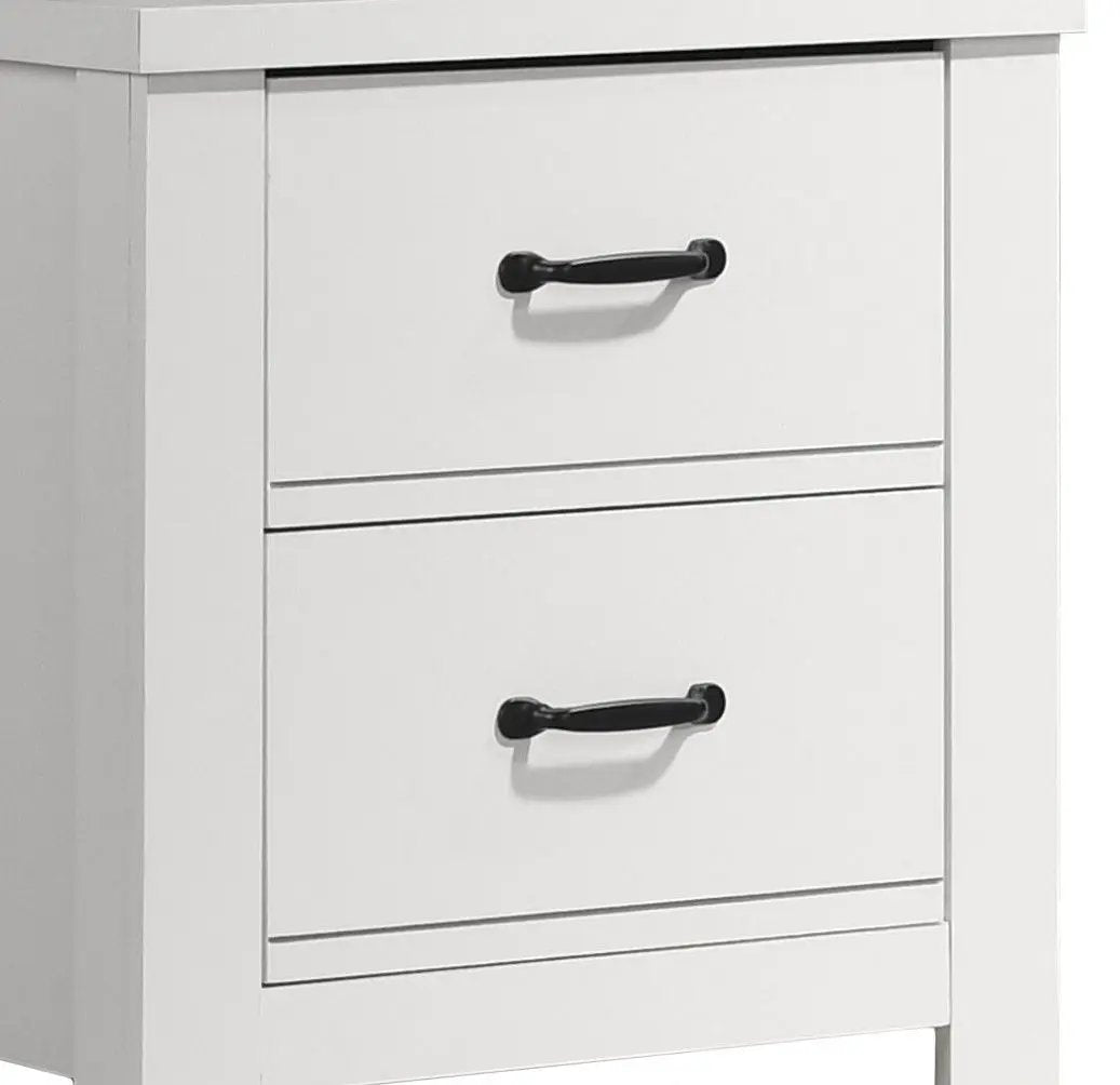 Cassini - 2 Drawer Nightstand Bedside Table - White by Unique Piece Furniture