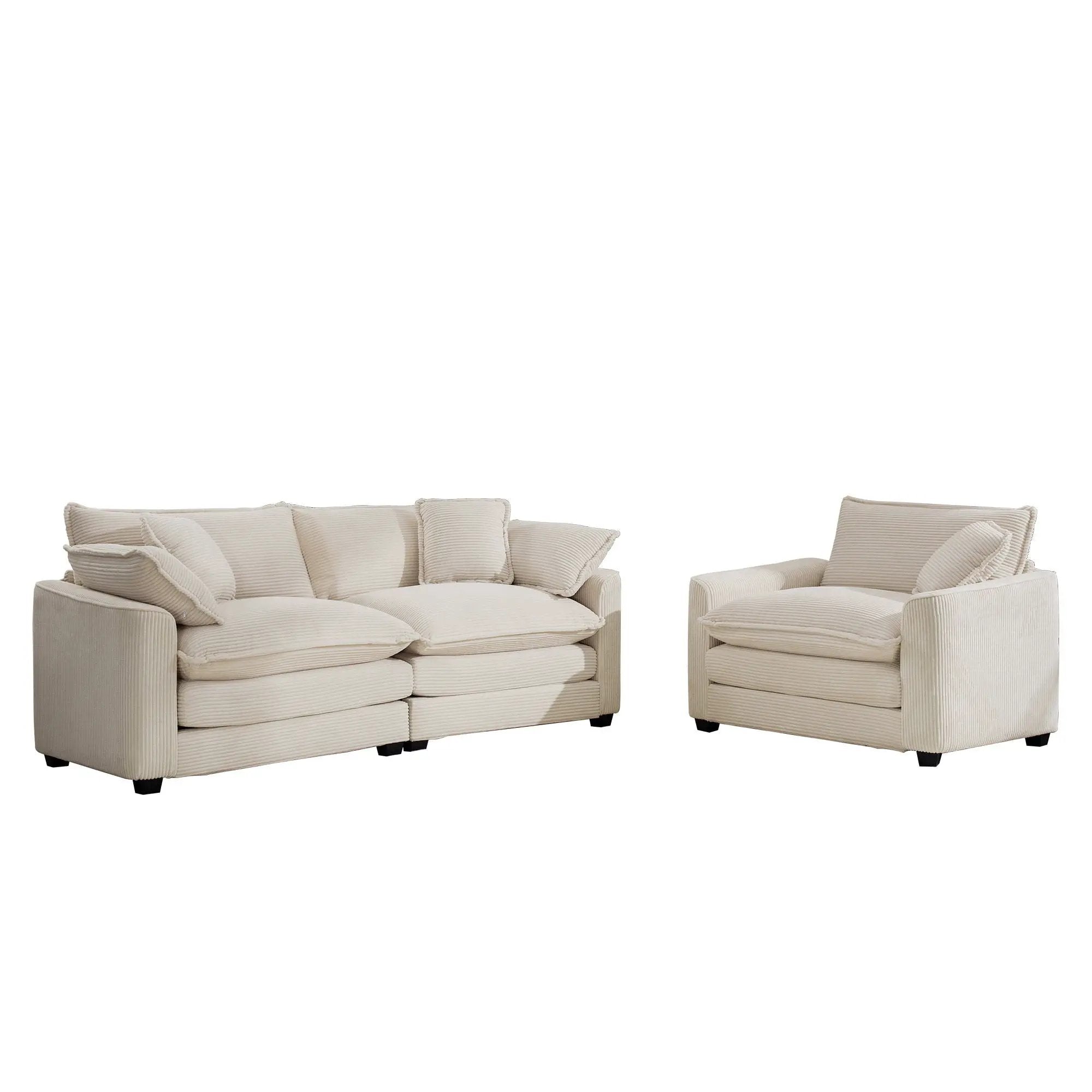 Elegant Oversized Sectional Sofa Set With Deep Seats And Flexible Layout by HouseOfZazla