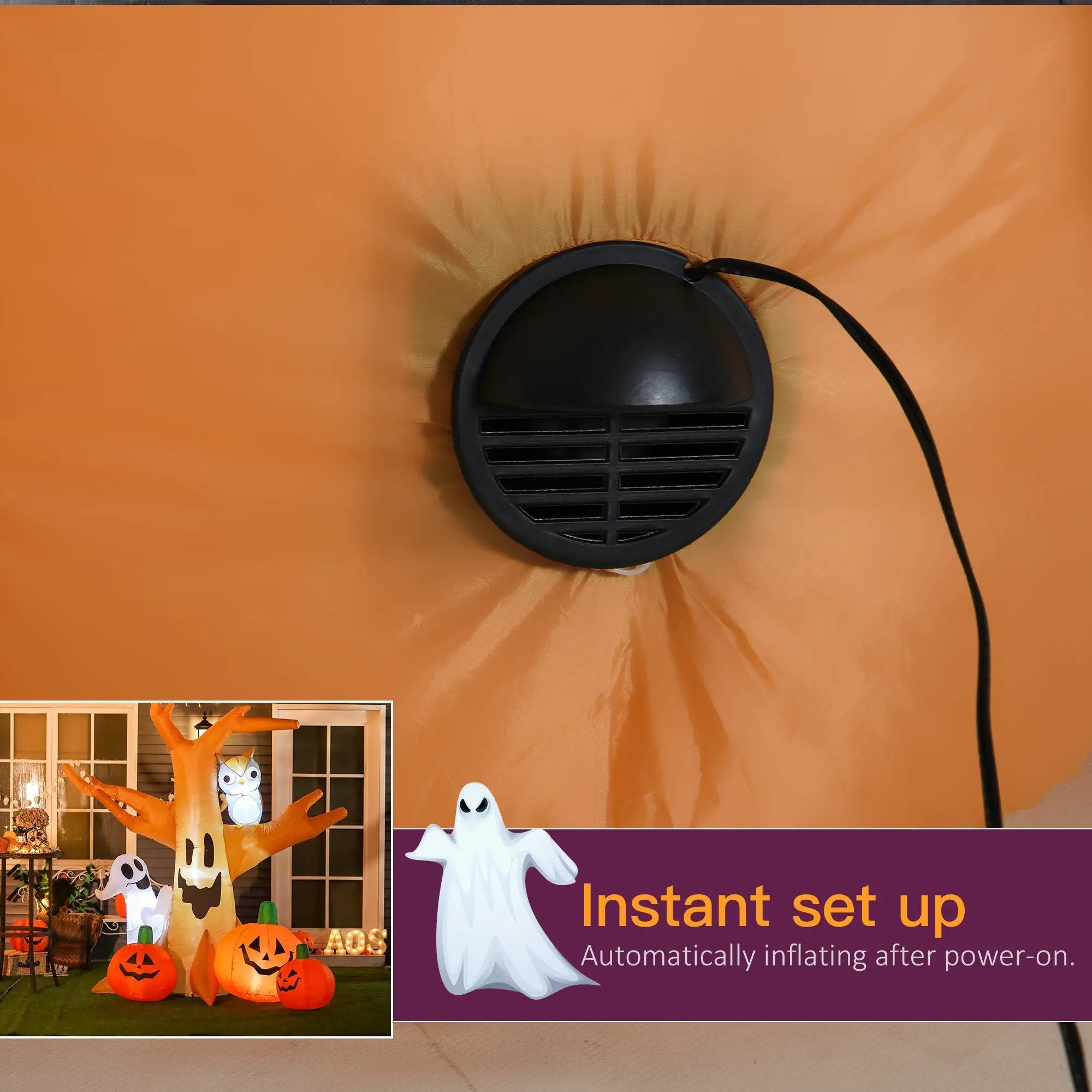 HOMCOM 7.5' Tall Lighted Halloween Inflatable Yard Decoration by HouseOfZazla