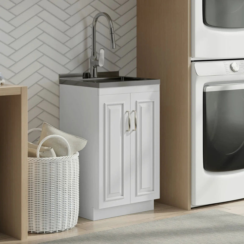 Darwin - Deluxe Laundry Cabinet With Pull-Out Faucet And Stainless Steel Sink by Unique Piece Furniture