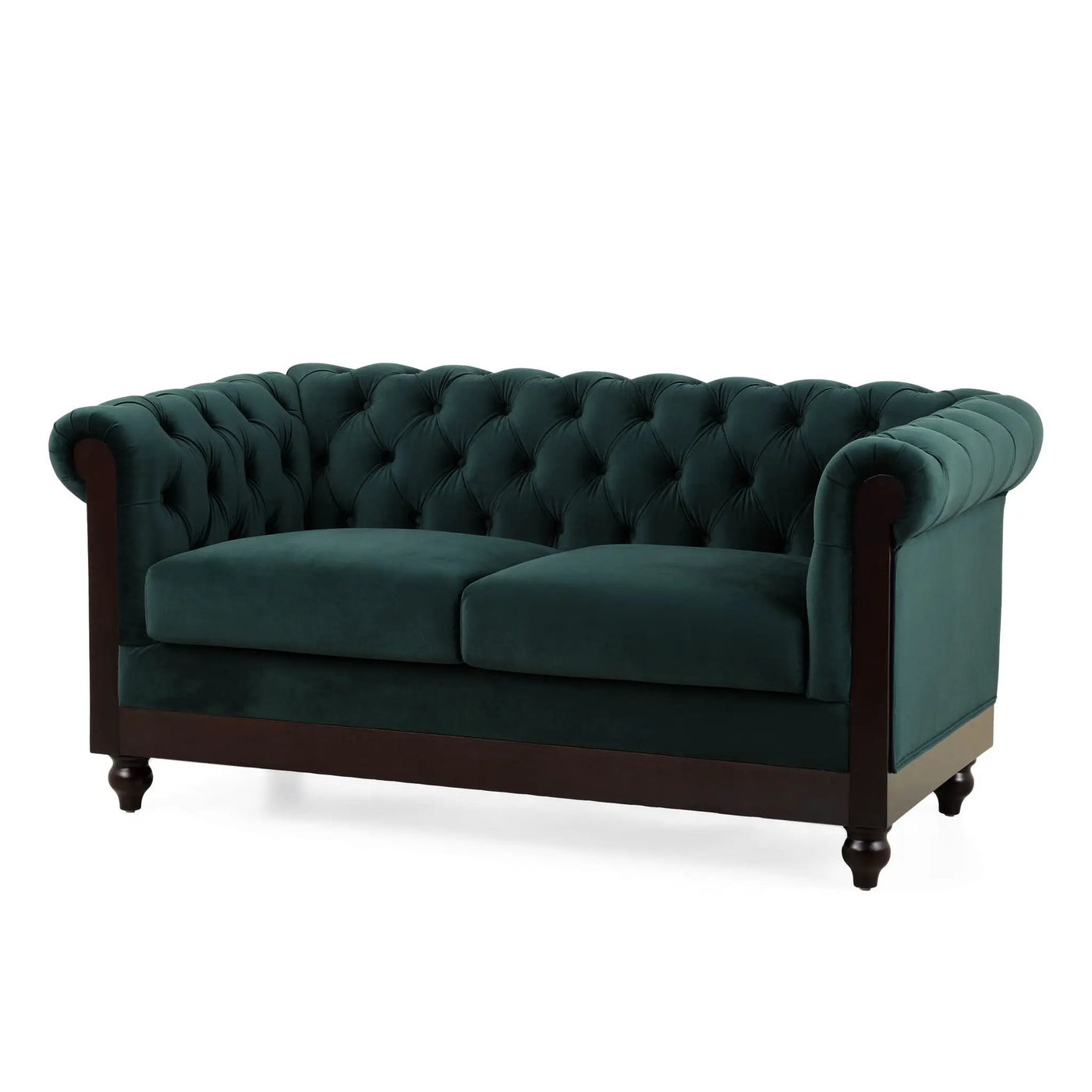 Chesterfield Loveseat Sofa, 2 Person Rolled Arm Upholstered Couch by HouseOfZazla