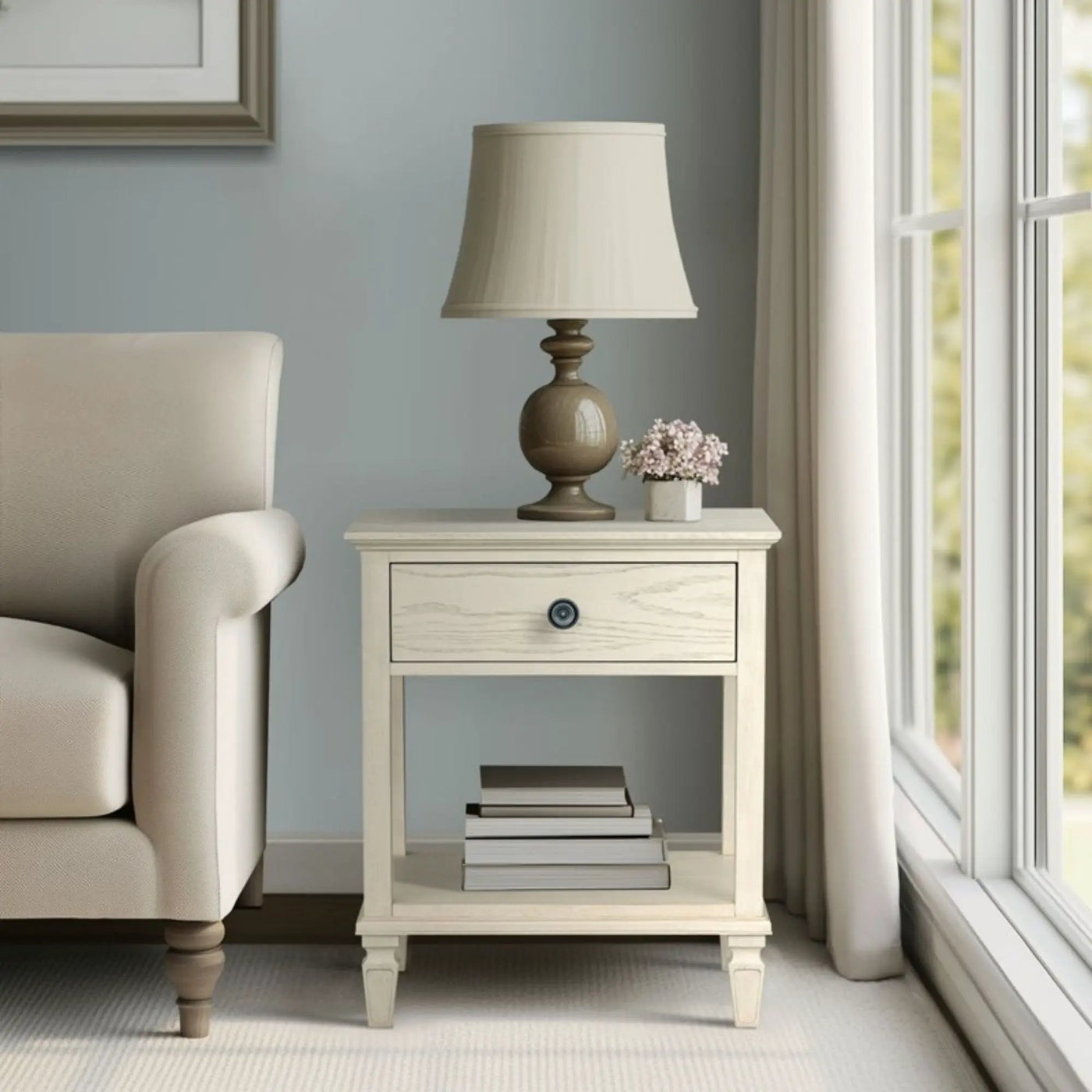 Victoria - Bedside Table With Drawer And Shelf by Unique Piece Furniture