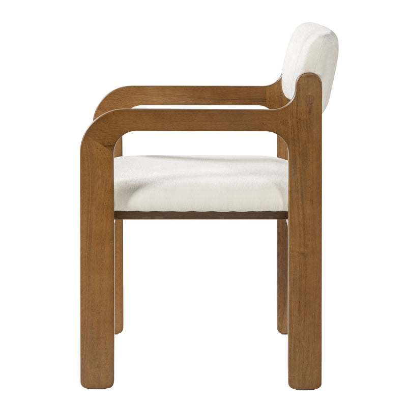 Modern Rubber Wood Dining Chairs with Upholstered Seat and Armrests - Set of 2, photo 8 of 10