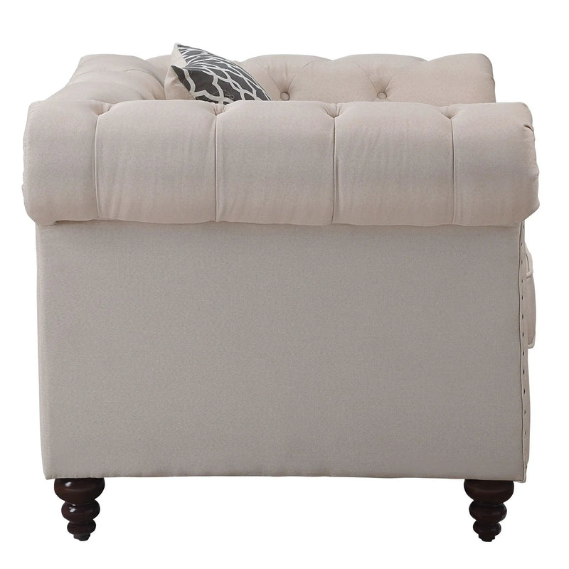 Aurelia - Linen Chair With Pillow - Beige by Unique Piece Furniture