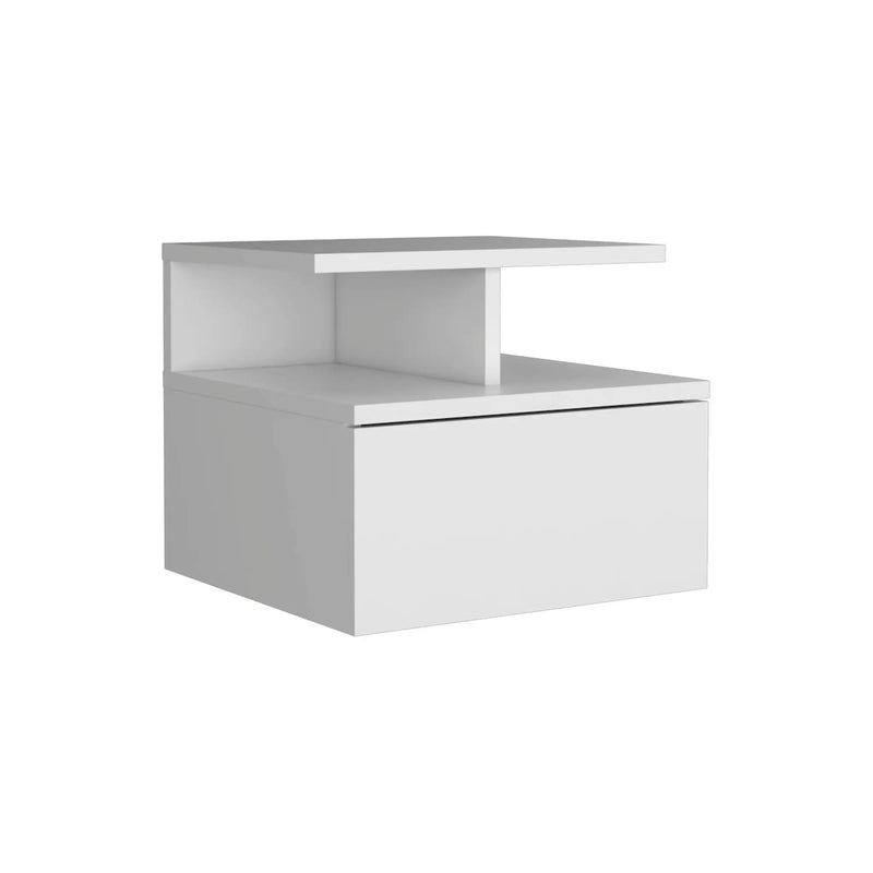Flopini - Floating Nightstand With 1 Drawer, Compact Size - White by Unique Piece Furniture