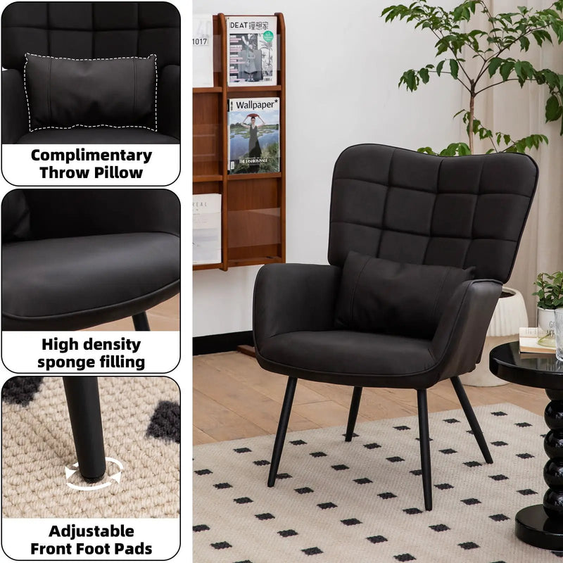 Modern Accent Arm Chair High Back With Metal Legs And Soft Padded by HouseOfZazla
