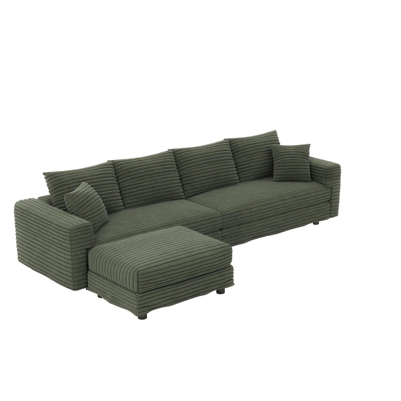 Convertible Deep Seat Sofa With Soft Pillows And Ottomans by HouseOfZazla