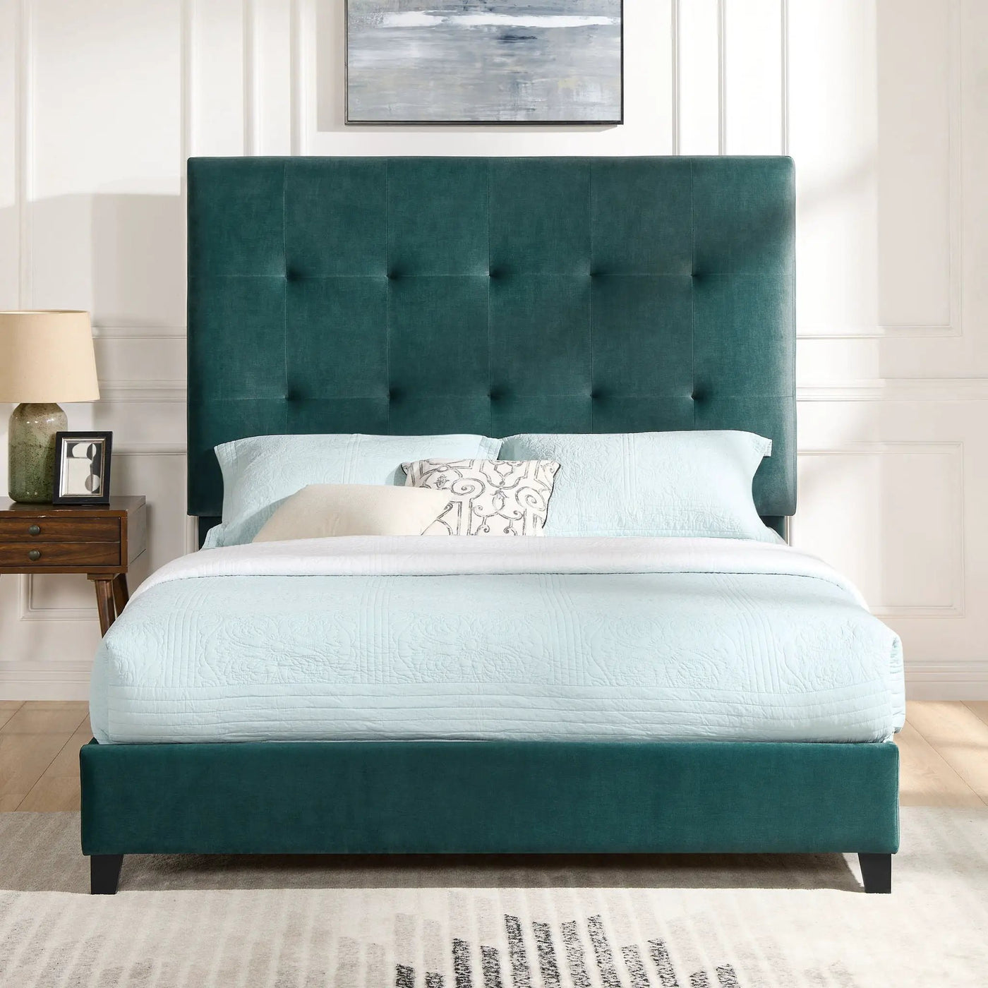 Tufted Upholstered Headboard Platform Bed by HouseOfZazla