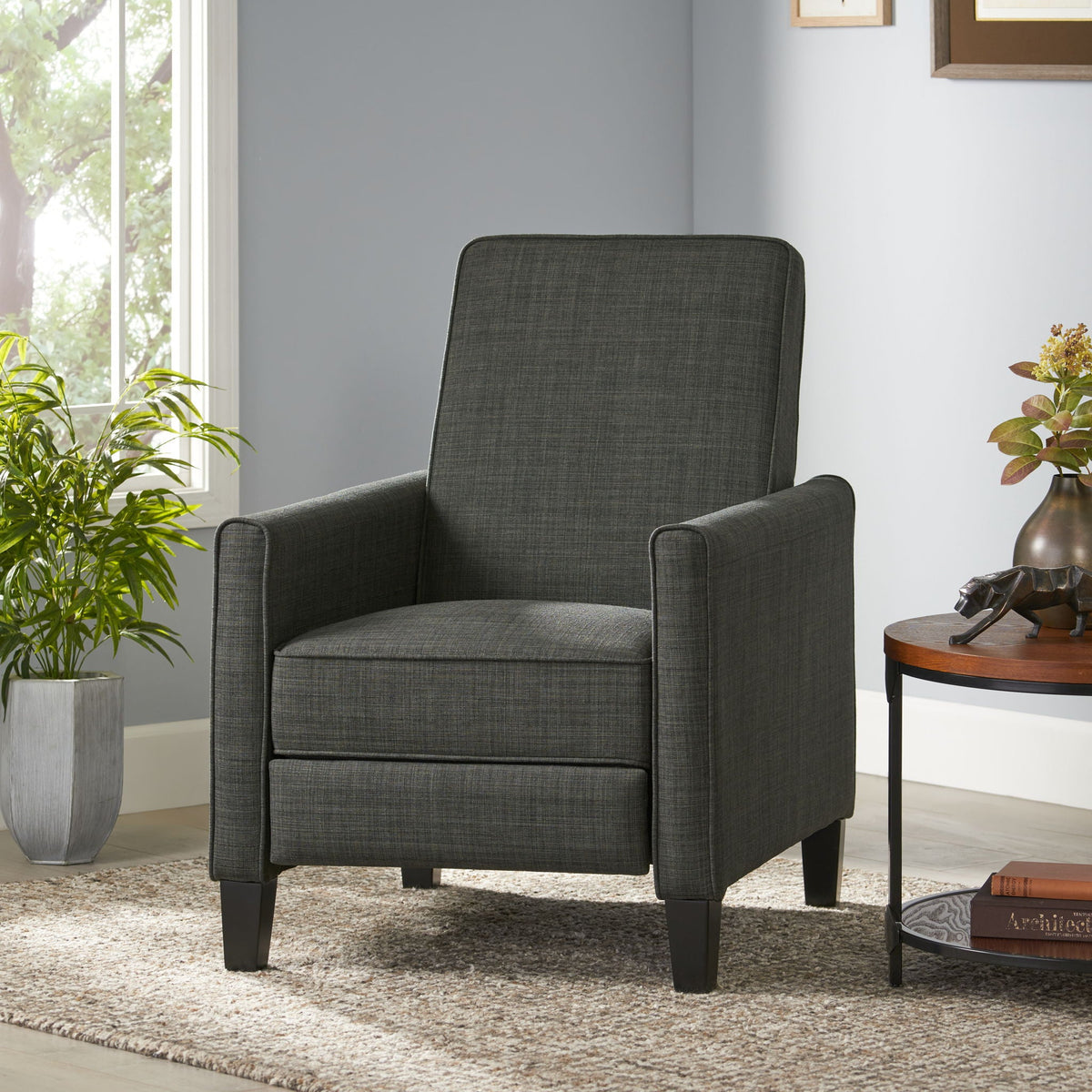 Upholstered Push Back Recliner Chair with Adjustable Recline - Multiple Colors, photo 29 of 40