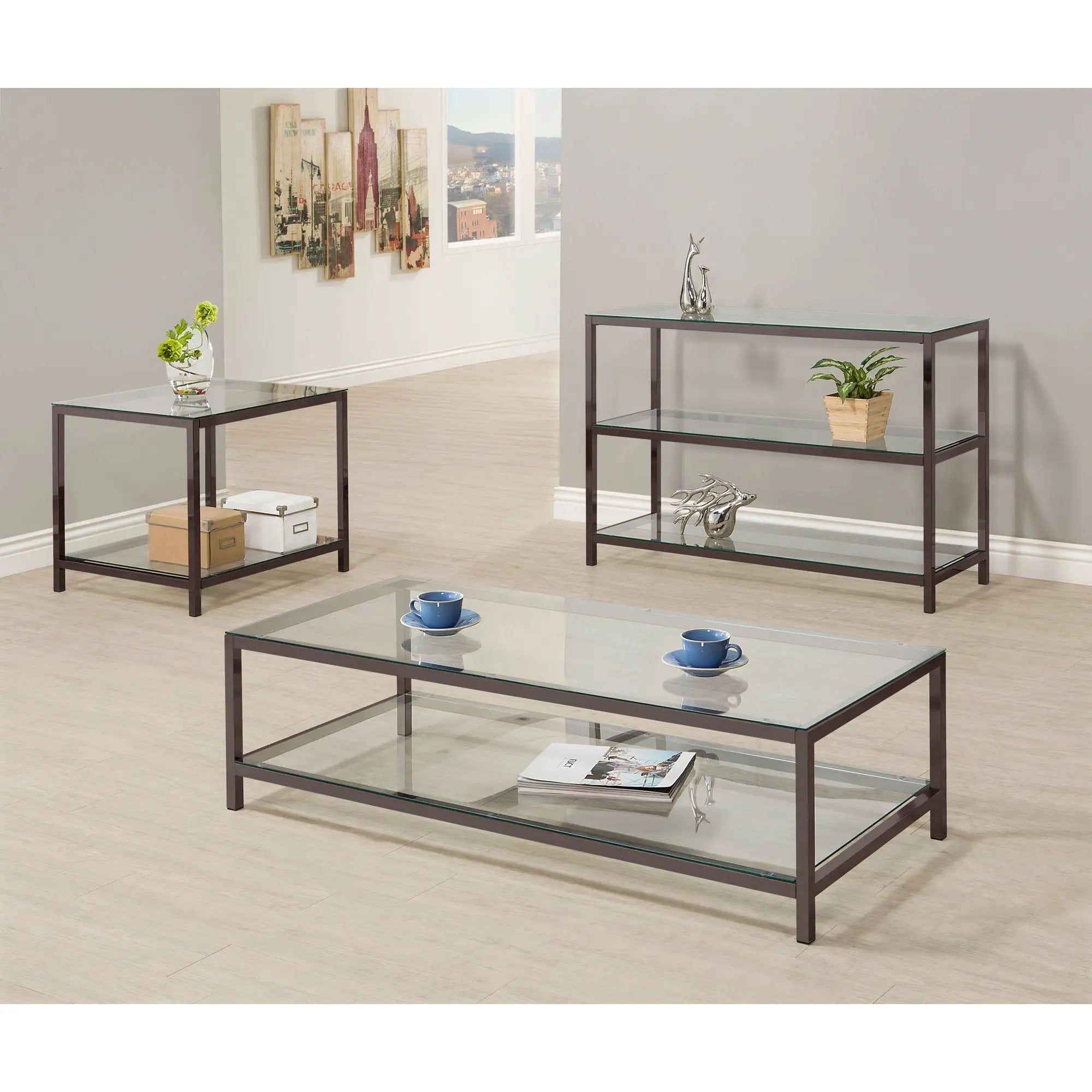 Weston - 2 Shelf Entryway Console Table - Black