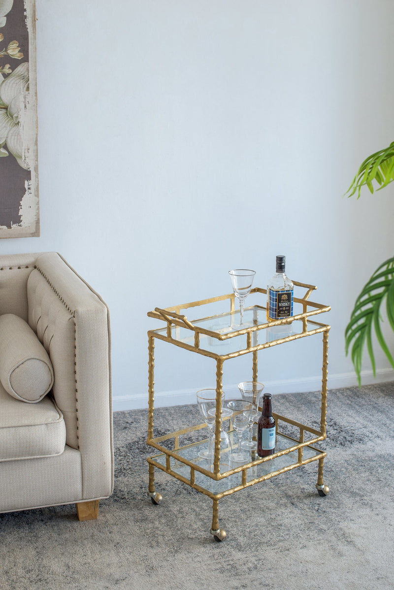 Antique Twig Bar Cart with Two-Tiered Design, photo 10 of 10