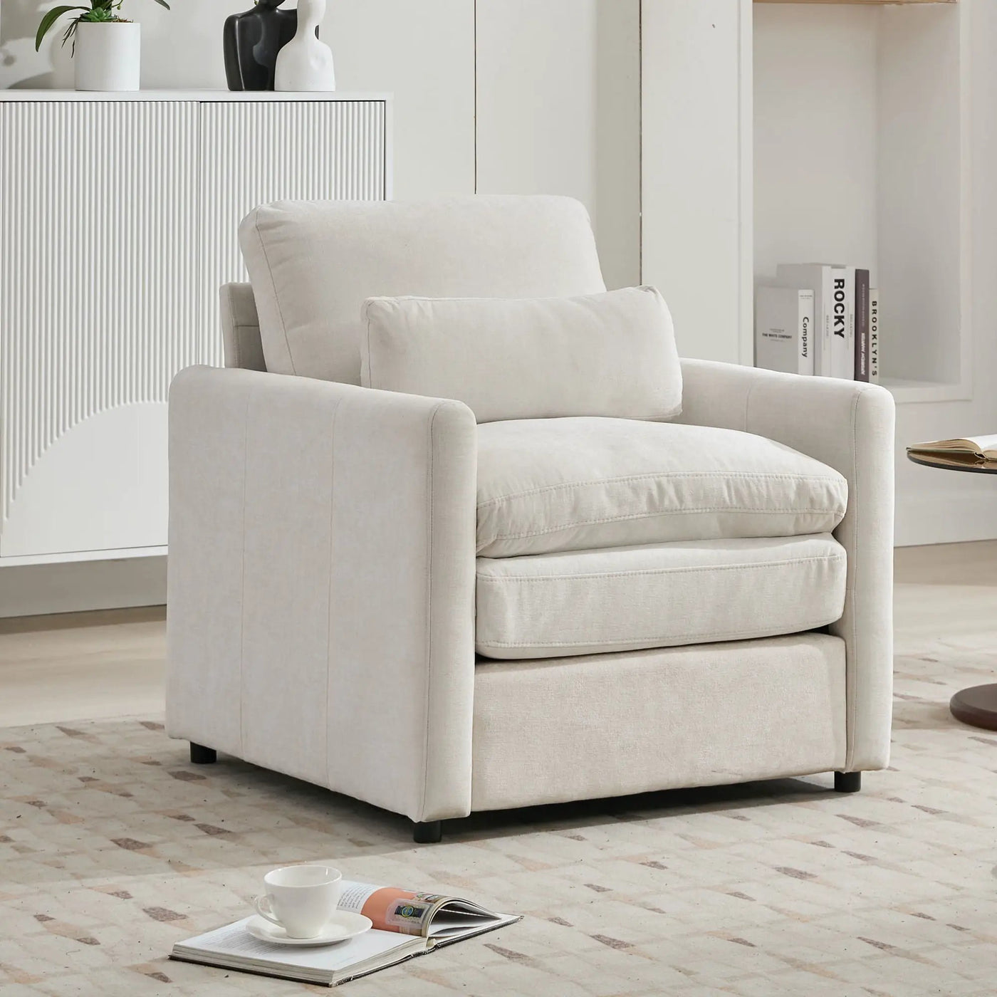 Cozy Upholstered Cushion Armchair For Living Room by HouseOfZazla