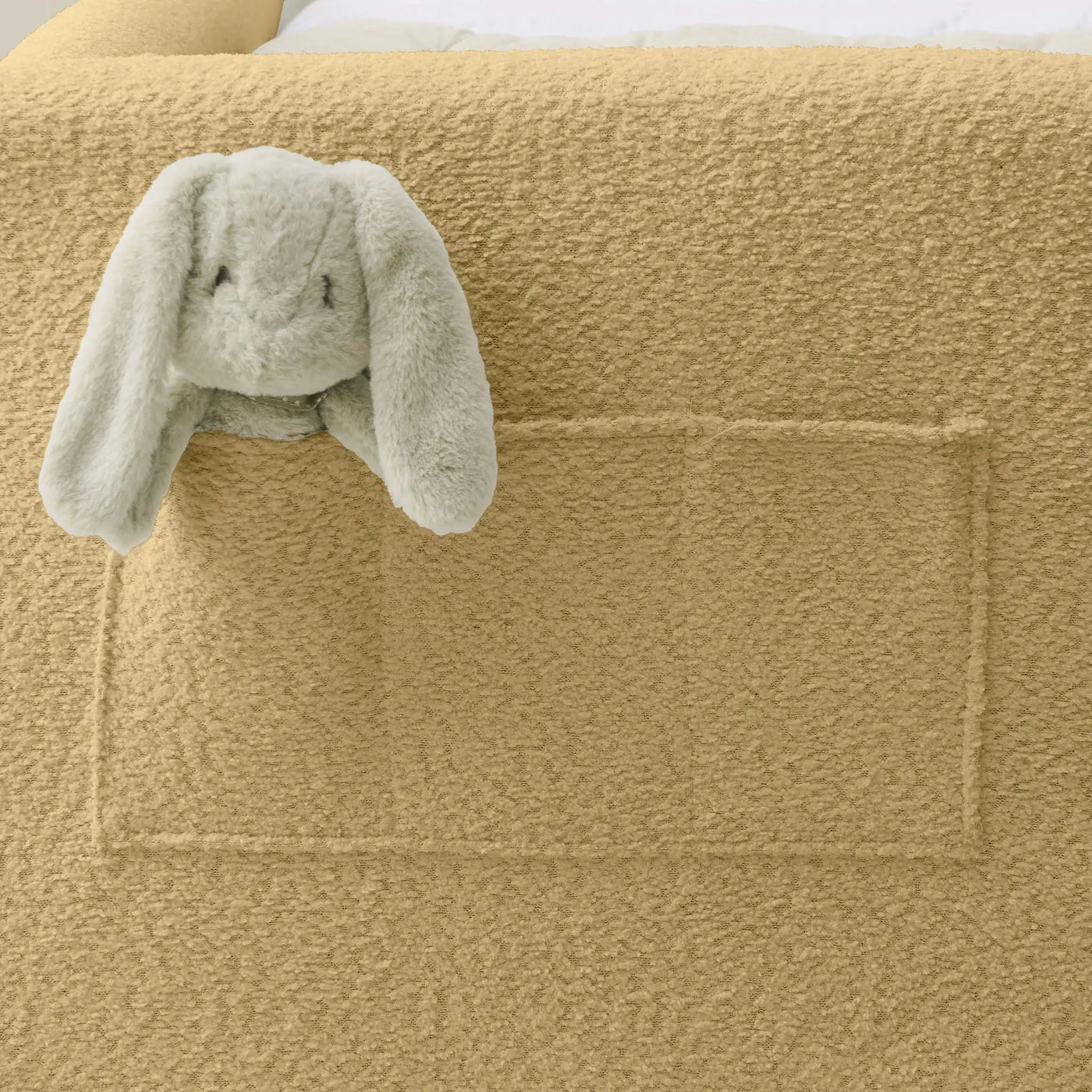 Cute Rabbit Ear Upholstered Platform Bed Frame With Safety Rail by Unique Piece Furniture