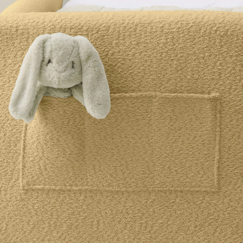 Cute Rabbit Ear Upholstered Platform Bed Frame With Safety Rail by Unique Piece Furniture