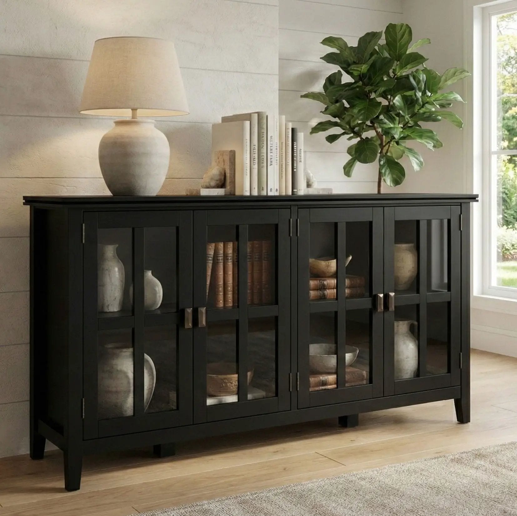 Artisan - Handcrafted Wide 4 Door Storage Cabinet by Unique Piece Furniture