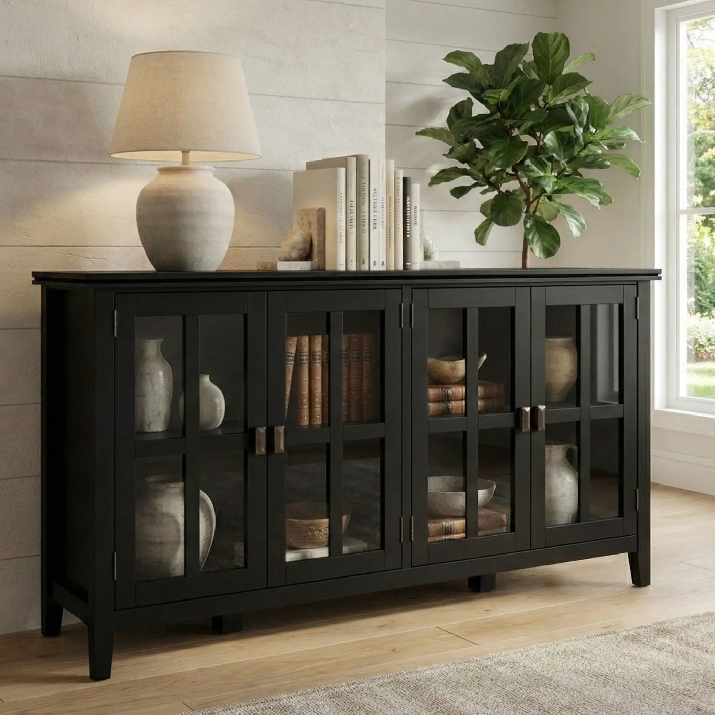Artisan - Handcrafted Wide 4 Door Storage Cabinet by HouseOfZazla