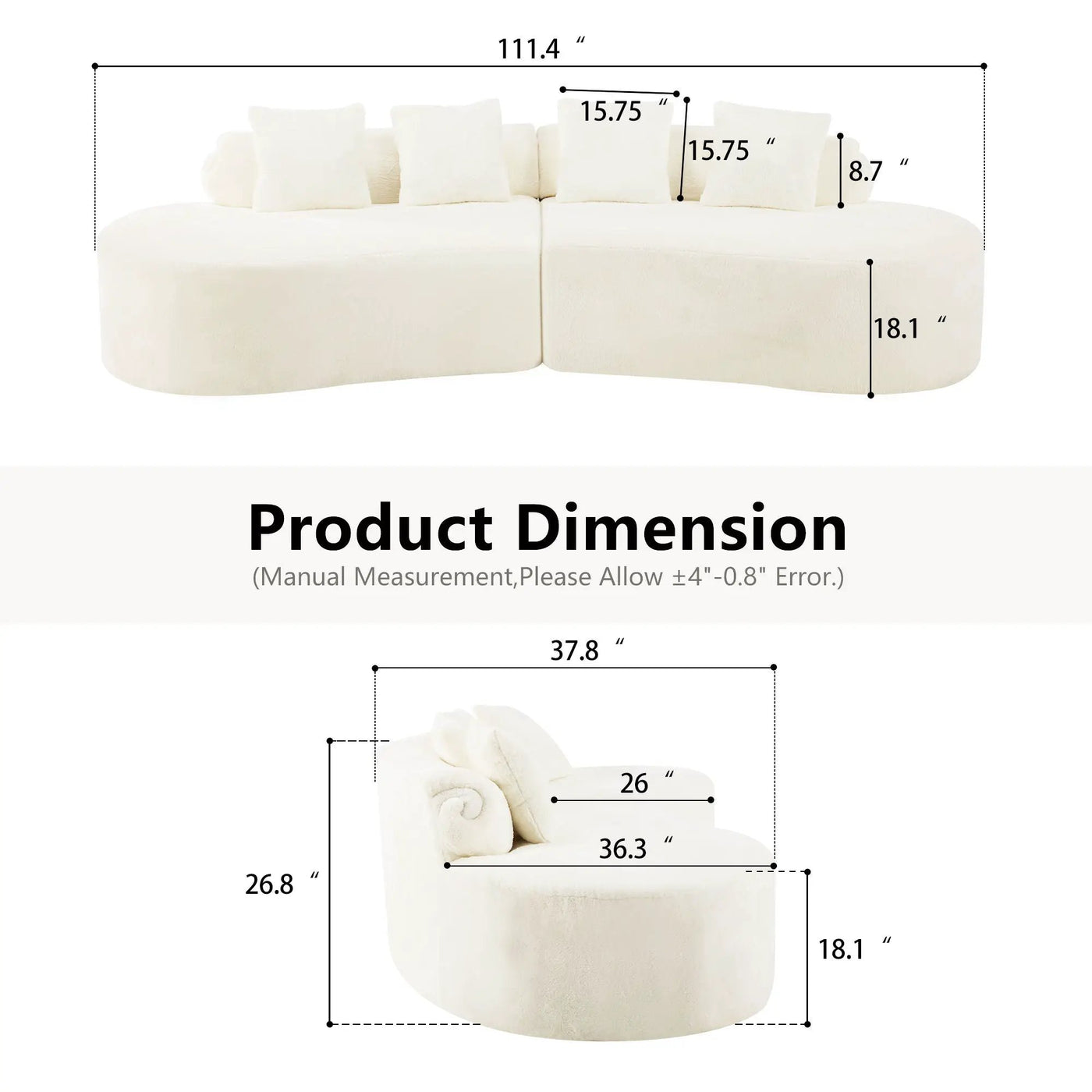 Modern Curved Sofa With Pillows by HouseOfZazla