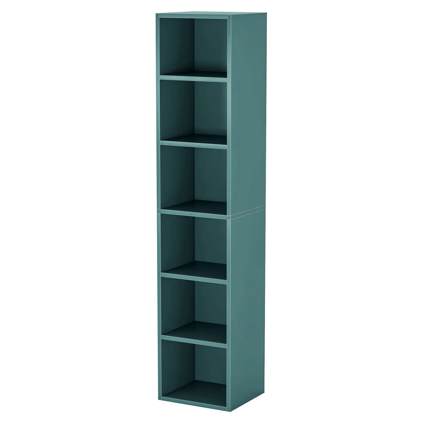 6 Tier Narrow Corner Cube Bookcase Storage, Freestanding Shelf With Open Cubes For Living Room by HouseOfZazla
