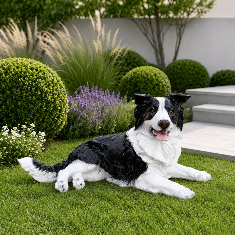 Outdoor Garden Border Collie Dog Statue Greeter by HouseOfZazla