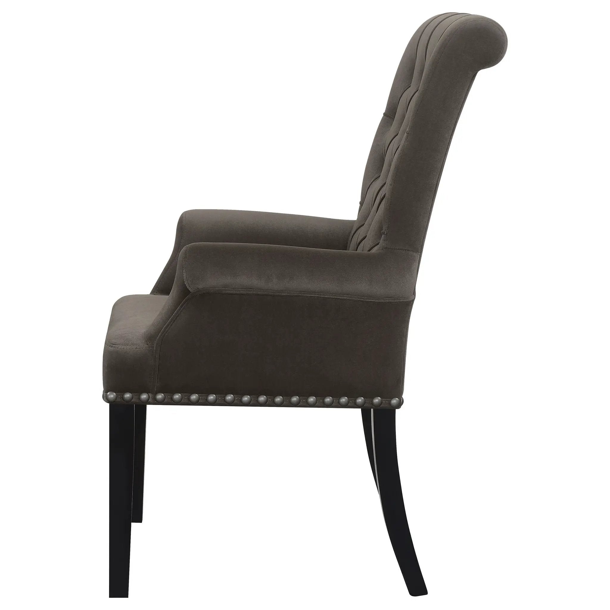 Norwich - Dining Arm Chair With Button Tufting And Rolled Top