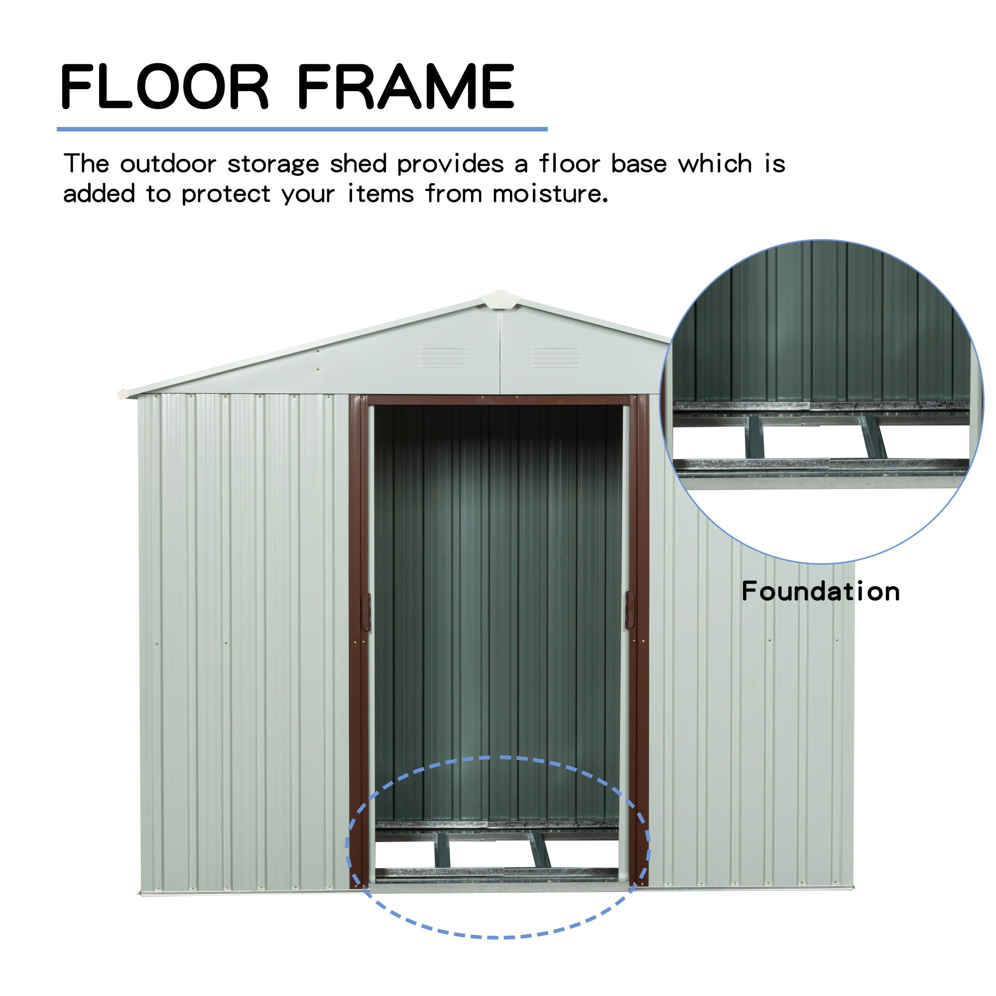 Outdoor Metal Storage Shed Yx48 - White by HouseOfZazla