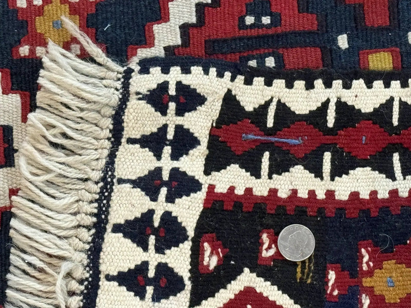 Caucasian Kilim Rug 5x7, Vintage Russian Flatweave Kilim Carpet, Tribal Bohemian Kilim Rug by Jewel Rugs