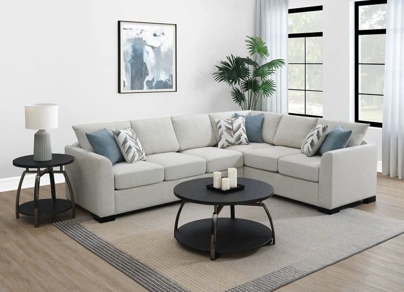Ashford Chenille Upholstered Sleeper Sectional Sofa Greige by Unique Piece Furniture