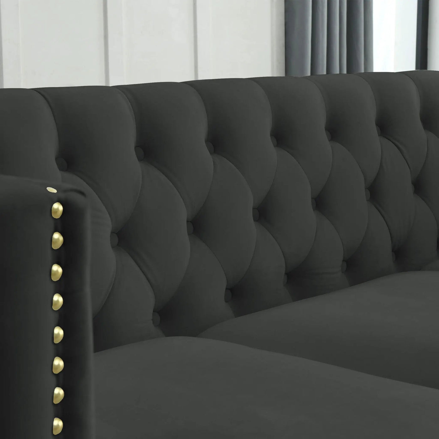 Modern Sofa With Button Tufting, Upholstered Couch For Living Room by HouseOfZazla
