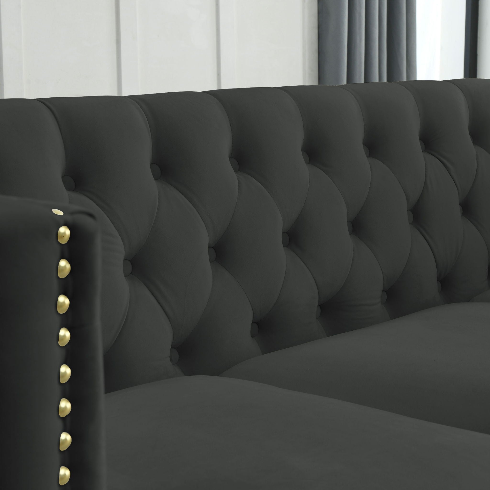 Modern Sofa With Button Tufting, Upholstered Couch For Living Room by HouseOfZazla