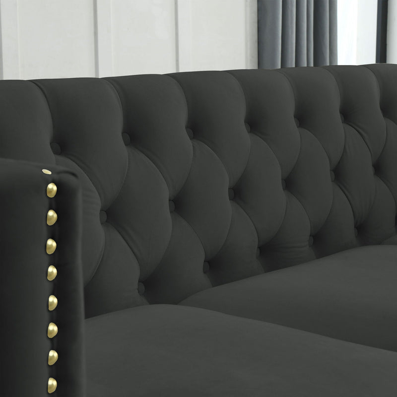 Modern Sofa With Button Tufting, Upholstered Couch For Living Room by HouseOfZazla