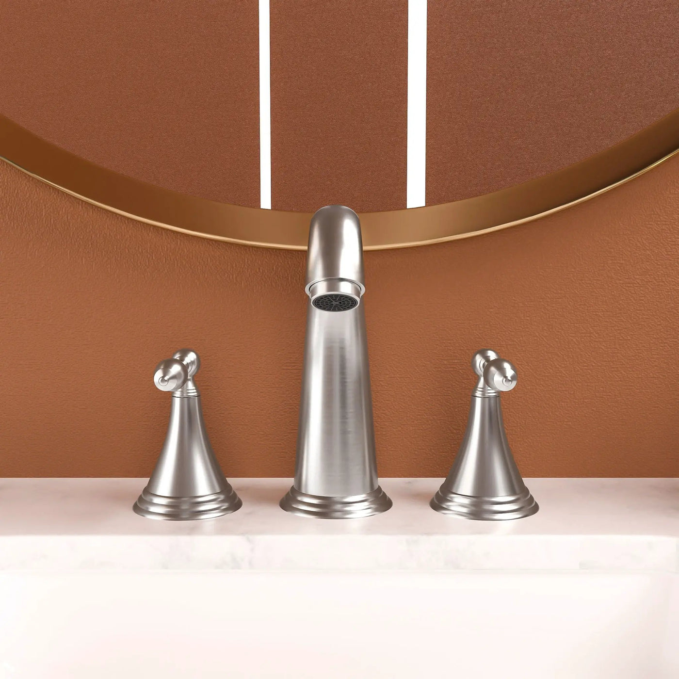 Elegant 2 Handle Widespread Bathroom Faucet With Pop Up Drain And Water Supply Lines by HouseOfZazla