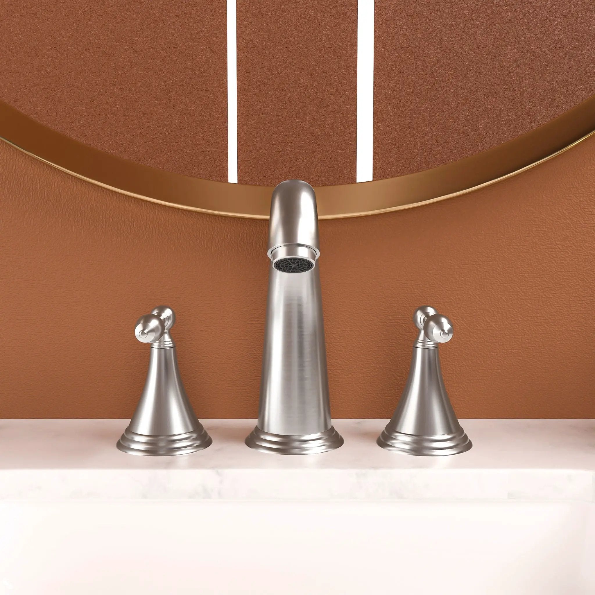Elegant 2 Handle Widespread Bathroom Faucet With Pop Up Drain And Water Supply Lines by HouseOfZazla